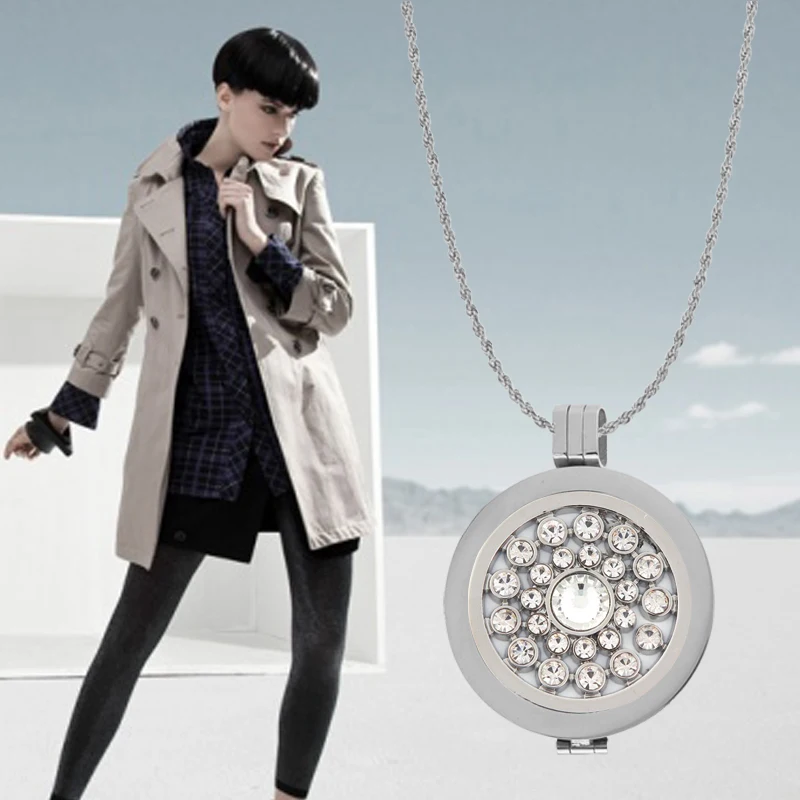 Ожерелье из нержавеющей стали Vinnie Design с 35 мм держатель кристаллами для монеты 33