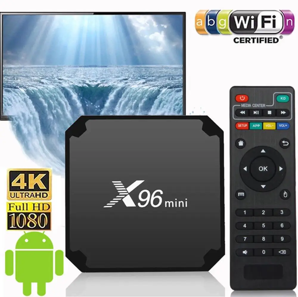 ТВ приставка X96 Mini Amlogic S905W Android 7 1 4K 2 + 16 ГБ Wi Fi 4 ГГц|ТВ-приставки и медиаплееры| |