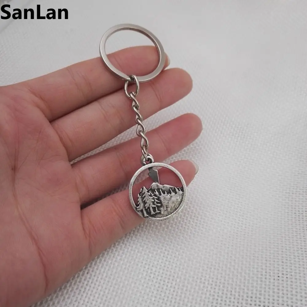 10 шт. новый стиль для женщин и мужчин модный сосна брелок с изображением горы