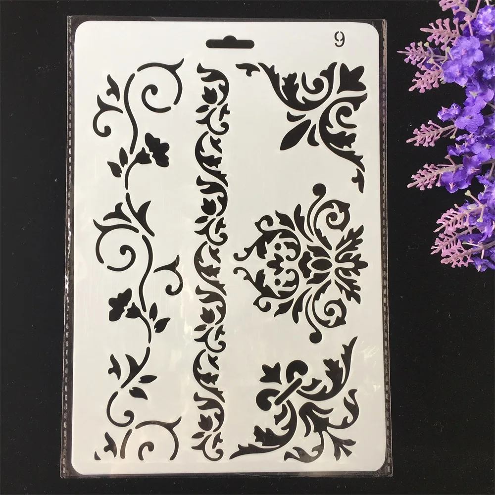 

Hot 26cm Floral Frame Edge DIY Craft Layering Stencils Painting Scrapbooking Stamping Embossing Album Paper Card Template