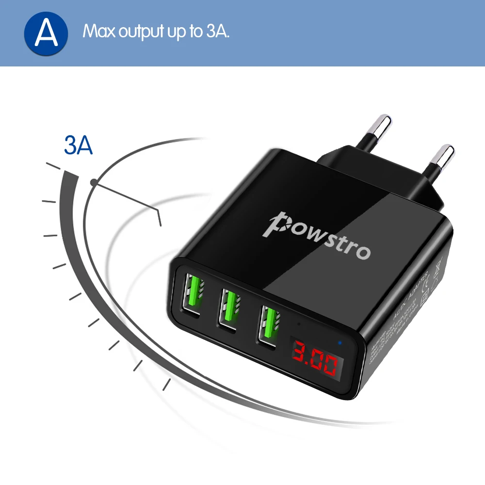 Зарядное устройство для телефона 3 порта USB настенное зарядное дорожный адаптер