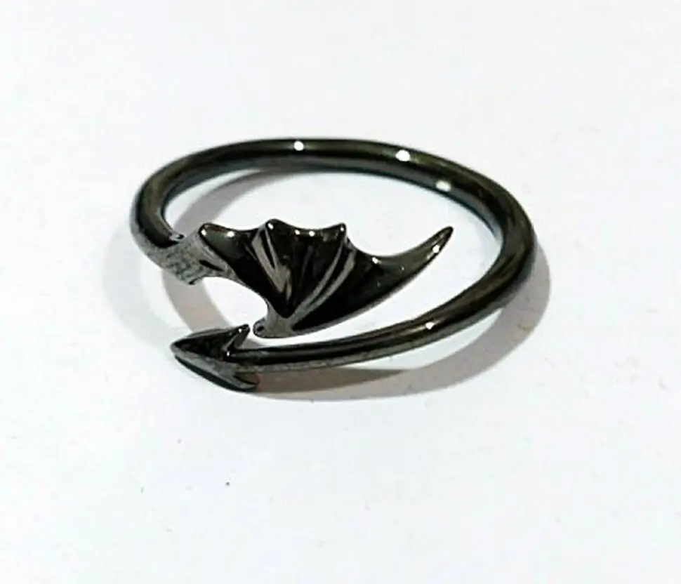 Personality Simple Men's Stainless Steel Devil's Wing Ring Fashion Couple Titanium Adjustable Jewelry | Украшения и