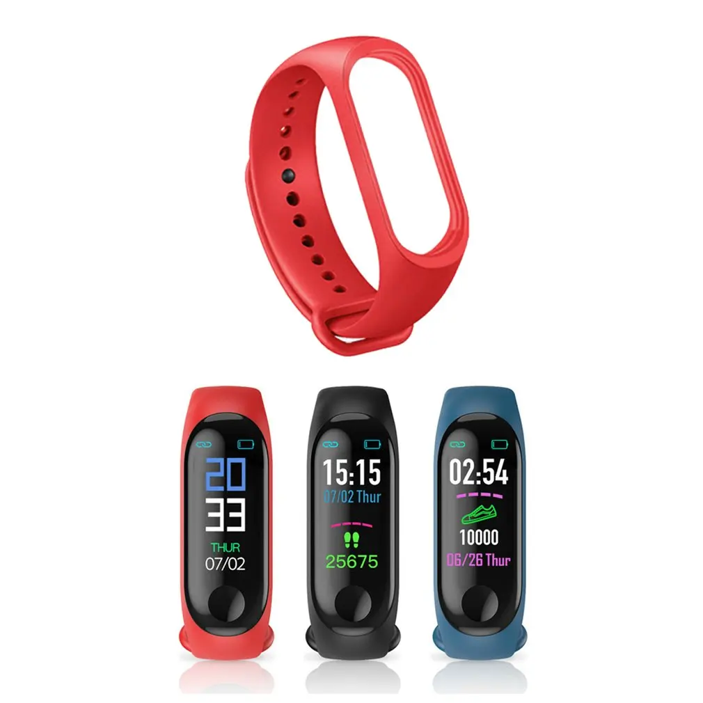 Смарт часы M3 ремешок Mi Band 3 силиконовый браслет ремешки для часов с USB зарядкой