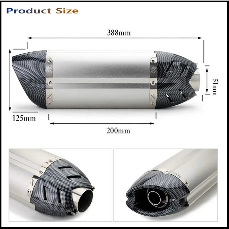 Выхлопная труба мотоцикла модифицированный глушитель CBR600 MT07 Z800 ninja er6n z1000 TTR YBR YZF