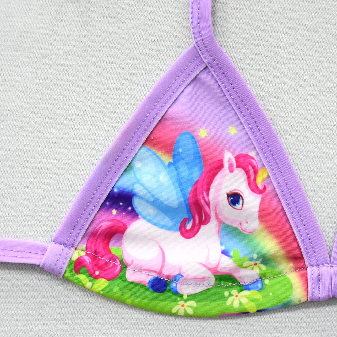 New Unicorn Girls Swimsuit Two Piece 3-12 Years Children's Swimwear Unicorn Bikini Set For Girl Swimming Beachwear G48-8073