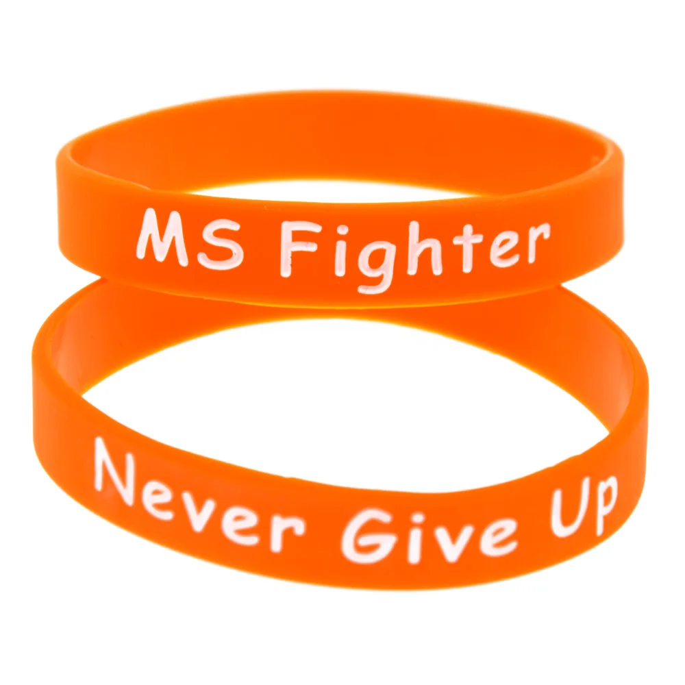 1 шт. силиконовый браслет с мотивирующей надписью MS Fighter Never Give Up
