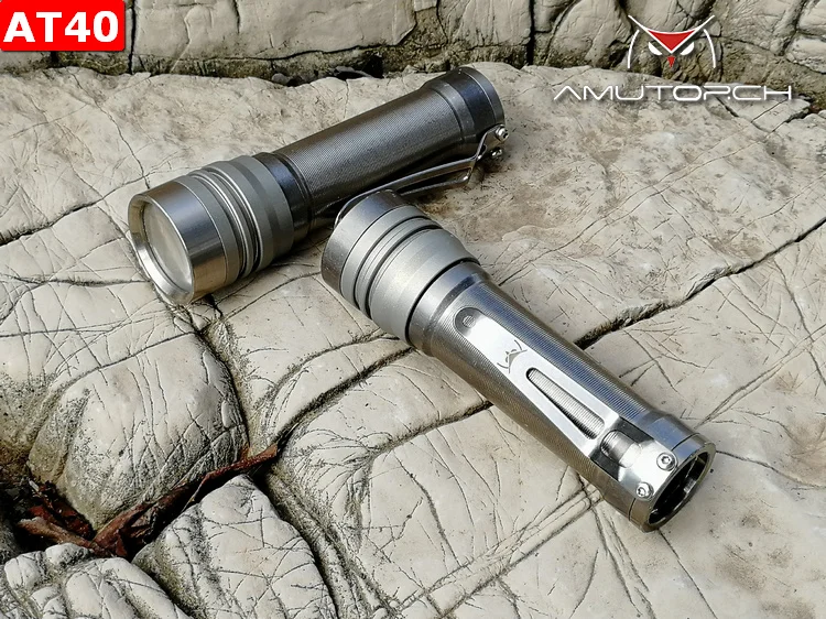Amutorch AT40 4x Nichia 219C 1100LM выпуклая линза Профессиональный прожектор из титанового сплава EDC вспышка