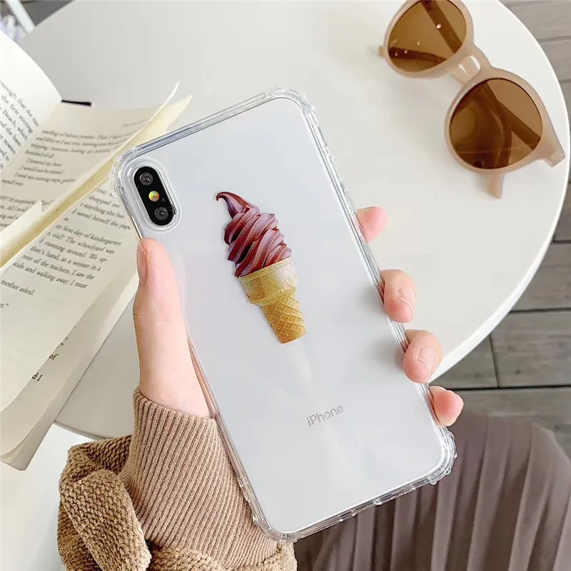 Милый конус Мороженое телефон чехол для iphone XS MAX XR X 6 6s 7 8 plus ultra -тонкие и мягкие ТПУ