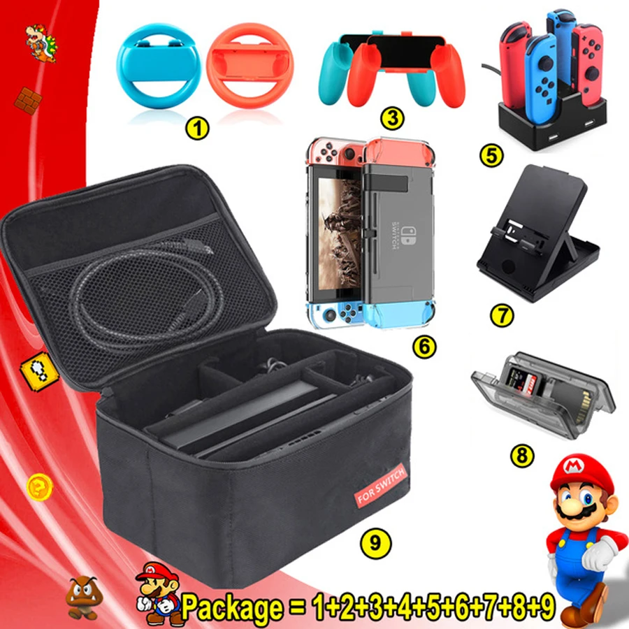 Сумка для хранения Nintendo Switch + зарядная док станция Nintendos рукоятка гоночное колесо