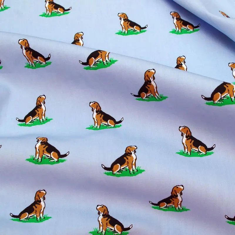 Free Shipping*SALE - 1 yard Cotton Fabric Lovely Dog on blue grey (width=145cm) | Дом и сад