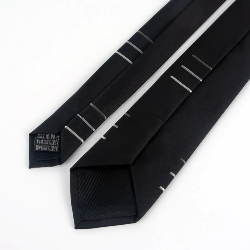 

High Quality 2019 Brand New Designer Necktie Men's Tie Fashion Slim Ties for Men 6CM Casual Black Ties for Men with Gift Box