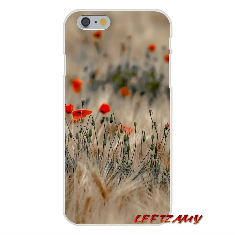 Для iPhone X XR XS MAX 4 4S 5 5S 5C SE 6 6S 7 8 Plus ipod touch Красные маки на аксессуары чехлы для
