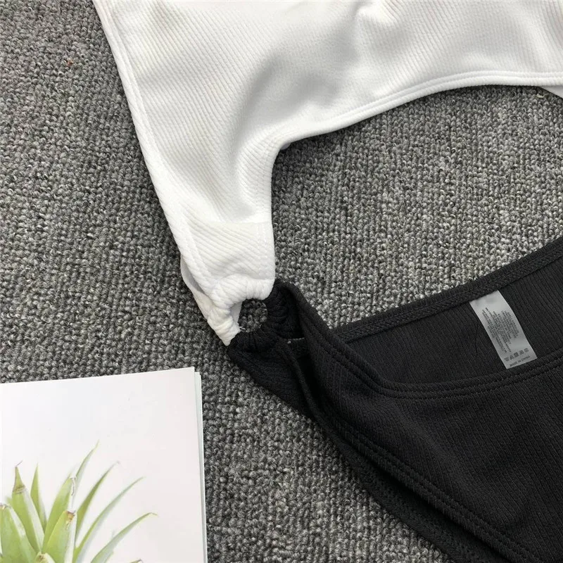 2018 купальный костюм Badpak сексуальный цельный купальник контрастного цвета Maillot De