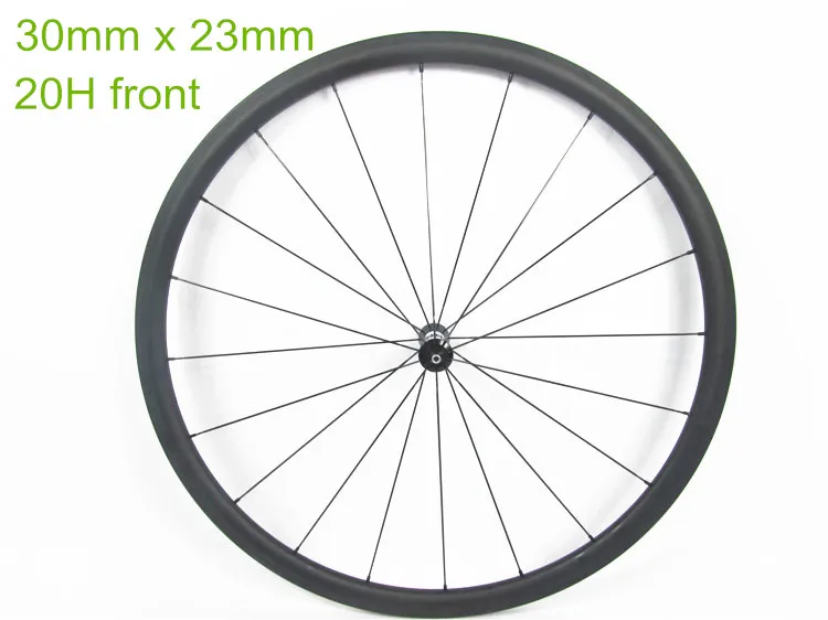 

Low profile carbon clincher wheelsets 30mm front 38mm rear 23mm wide tubeless compatible design, 1440g, 700C carbon wheelsets