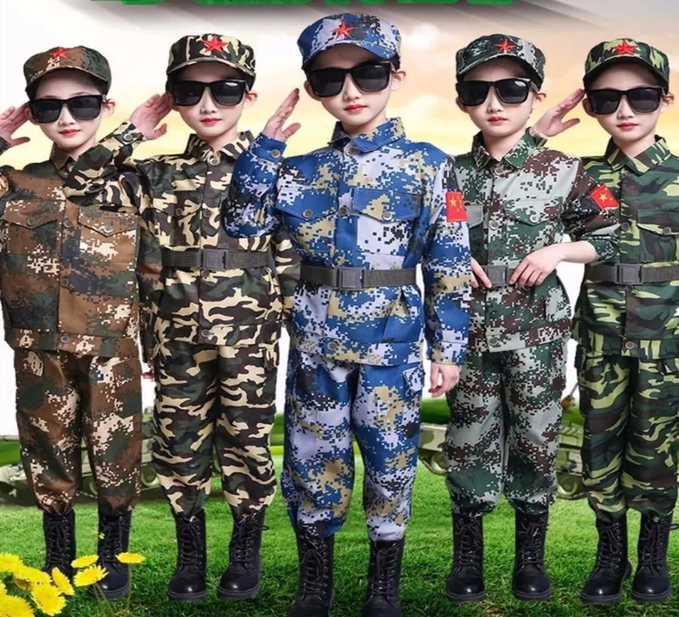 Детская Военная тренировочная униформа для мальчиков и девочек камуфляжные