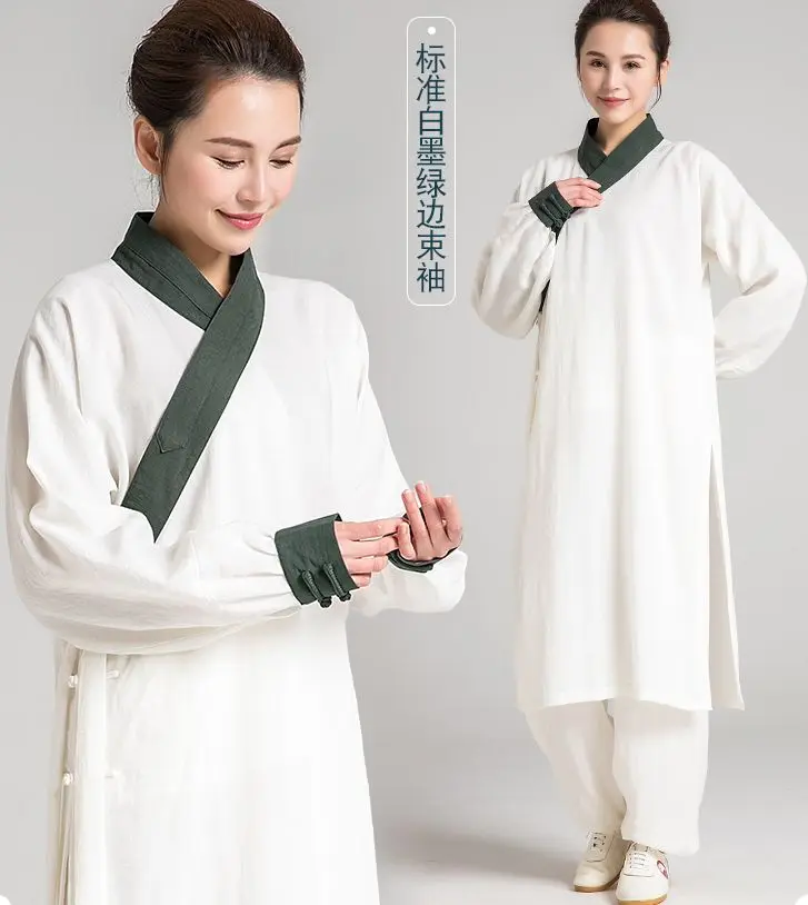 2 шт./компл. лето и весна унисекс льняные wudang Тай Чи костюмы ушу даосский халат