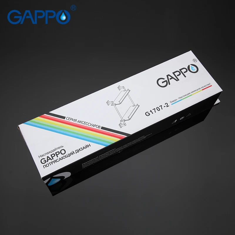 Высококачественные настенные полки GAPPO для ванной комнаты стеклянные двойные