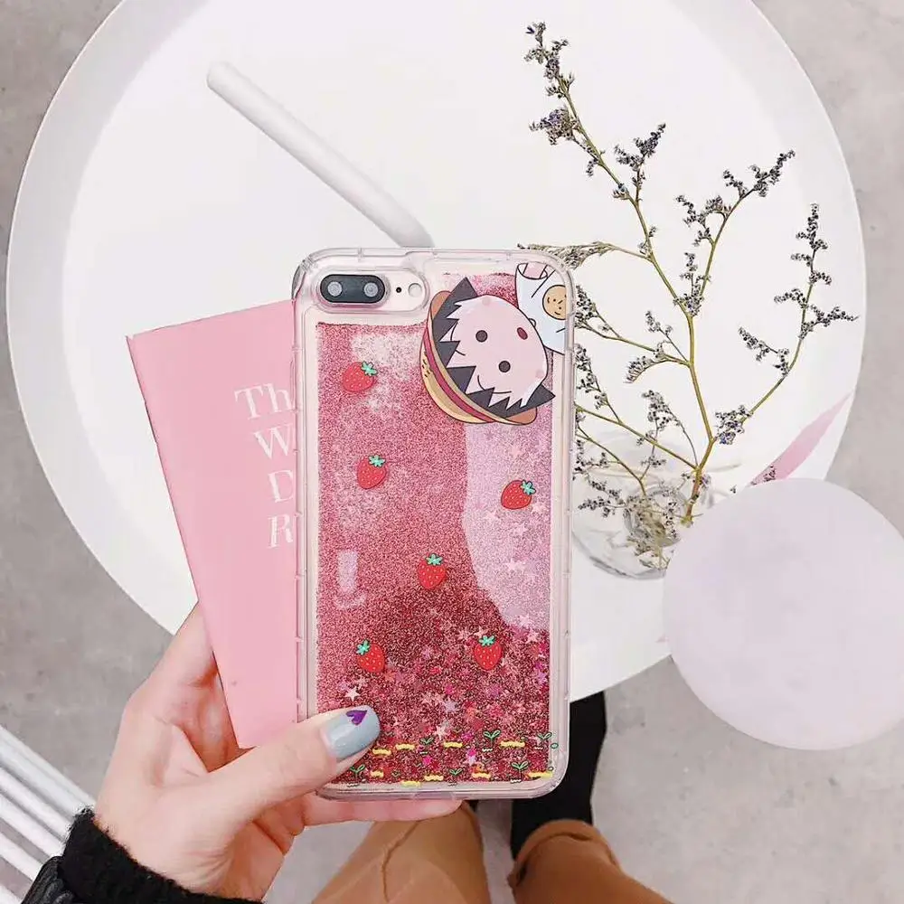 Мультяшный блестящий чехол Sakura Maruko с зыбучим песком для iphone 6 6s 7 8 plus X XS MAX XR