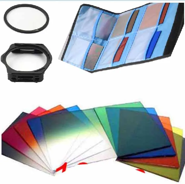 9 в 1 полный набор нейтральных цветных фильтров + сумка для фильтра держатель