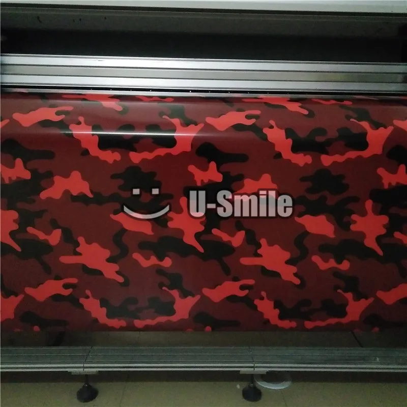 Тигровая красная камуфляжная Автомобильная виниловая пленка без пузырьков для