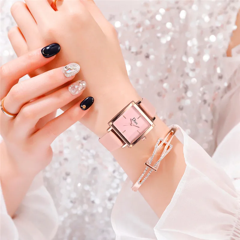 Роскошные часы для женщин модельные часы-браслет Модные Простые Часы с печатным