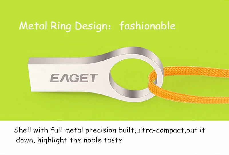 EAGET U9 32 ГБ 16 ГБ 8 ГБ USB флеш-накопители модные металлические водонепроницаемые Usb флешки