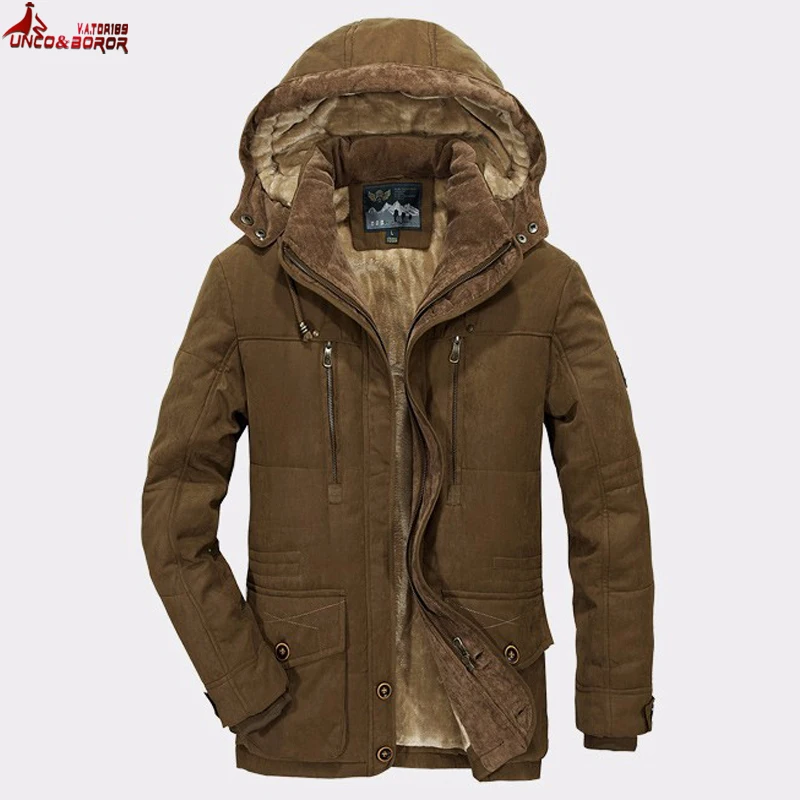 Размера плюс 5XL 6XL Мужская теплая зимняя куртка Толстая флисовая мужская верхняя