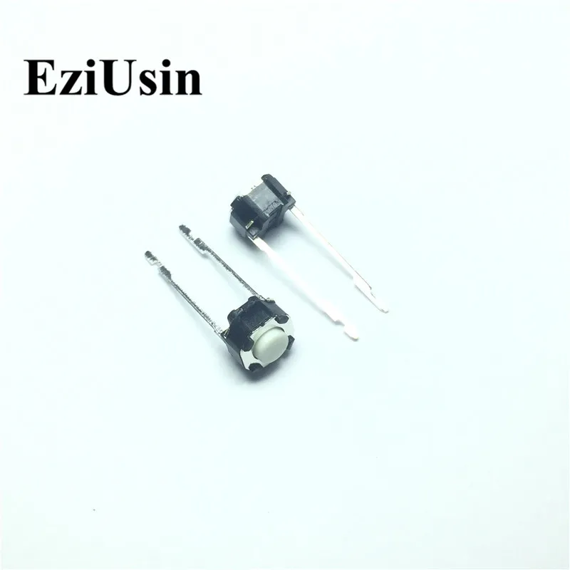 EziUsin 100pcs 6*6*4.3 Round Micro Switch Interrupteur Copper Long Feet 2 Pins PCB Keyboard Light Mini Touch Button Keys |