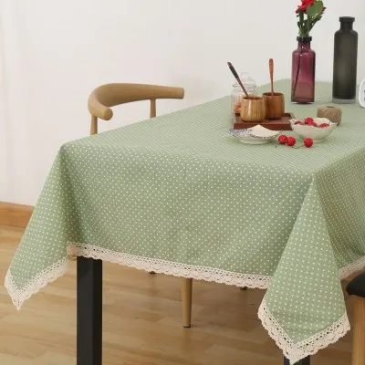Новая скатерть в горошек для сада стола коврик льняная с принтом домашний