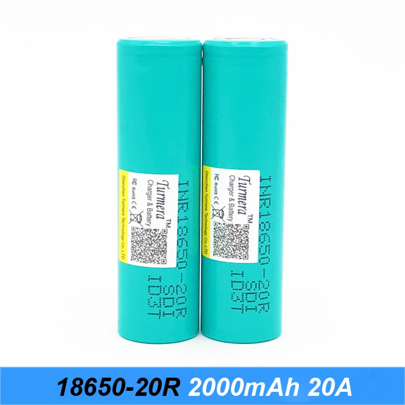 Батарея 18650 Горячая продажа 20R 3 7 V 2000 mAh 20amp Высокая скорость разрядки INR18650 для