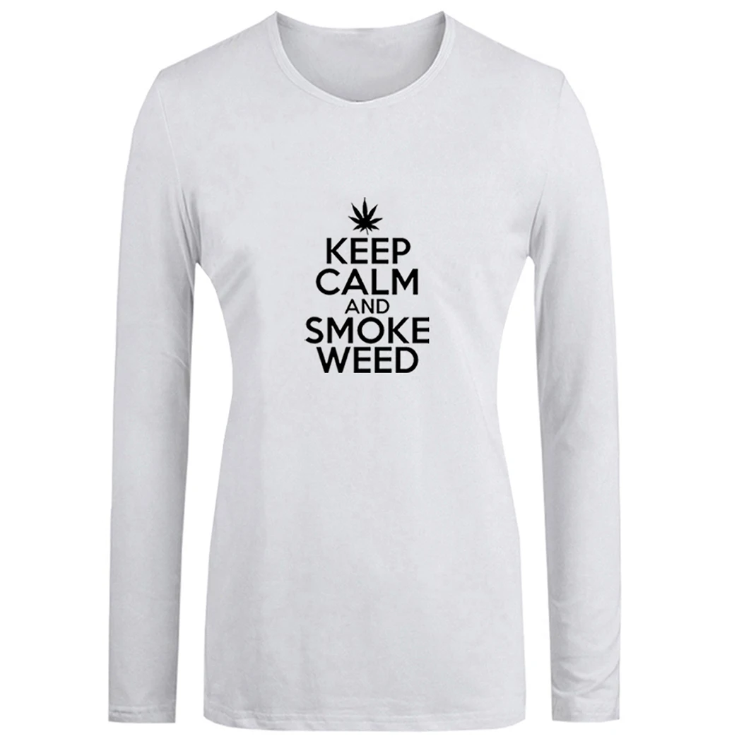 Женская футболка с принтом KEEP CALM AND SMOKE WEED Love Me sleep zzz 100% черная белая серая Красная