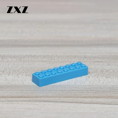 100 шт./лот самоблокирующийся Кирпич 2X8 строительных Радуга блоков DIY модели игрушки Совместимые с лего 3007 красочные мелких частиц - Цвет: Light Blue