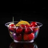 500pcs disposable salad bowl 250ml plastic fruit bowl round transparent kitchenware party supplies