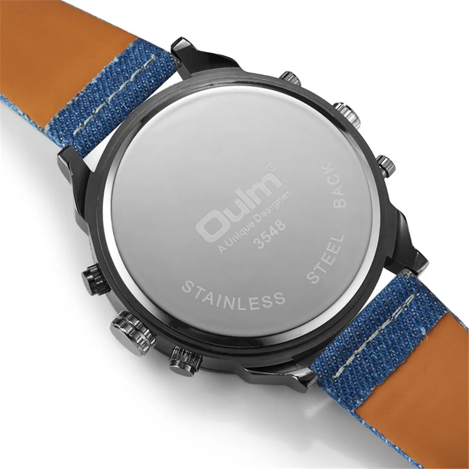 

Authentic OULM 3548 Brand Watches Men Dual Time Zone Large Dial Sports Design Casual Quartz Watch Montre Homme de Marque Grande