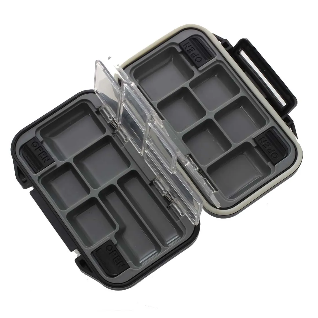 SEWS-Fly Fishing Lures Hook Box Waterproof 12 Compartments Fish Tackle Accesory | Спорт и развлечения