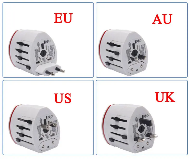 2USB Универсальное зарядное устройство для путешествий Универсальный адаптер