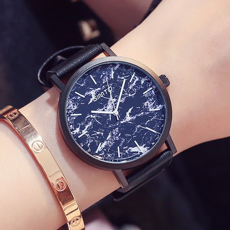 

The GIMTO brand Clock leather Full Black Watch men Quartz-watch watch women leather Wristwatches Quartz Watch Relogio Masculino