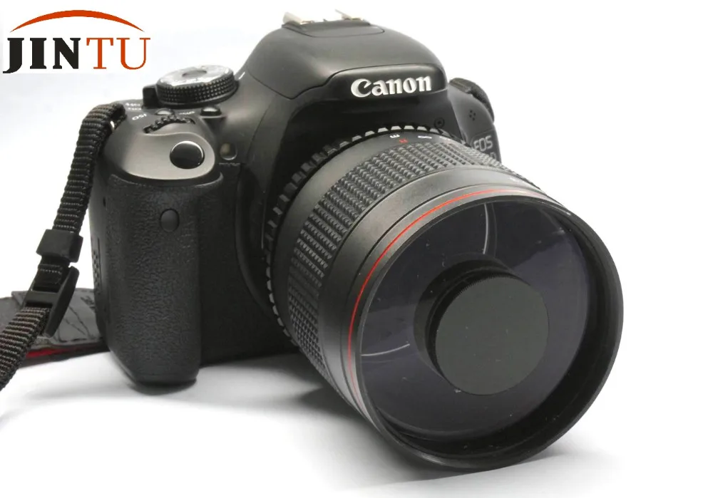 Зеркальный объектив JINTU 900 мм f/8 HD с кожаным чехлом + адаптер T2 для камеры SONY alpha A230
