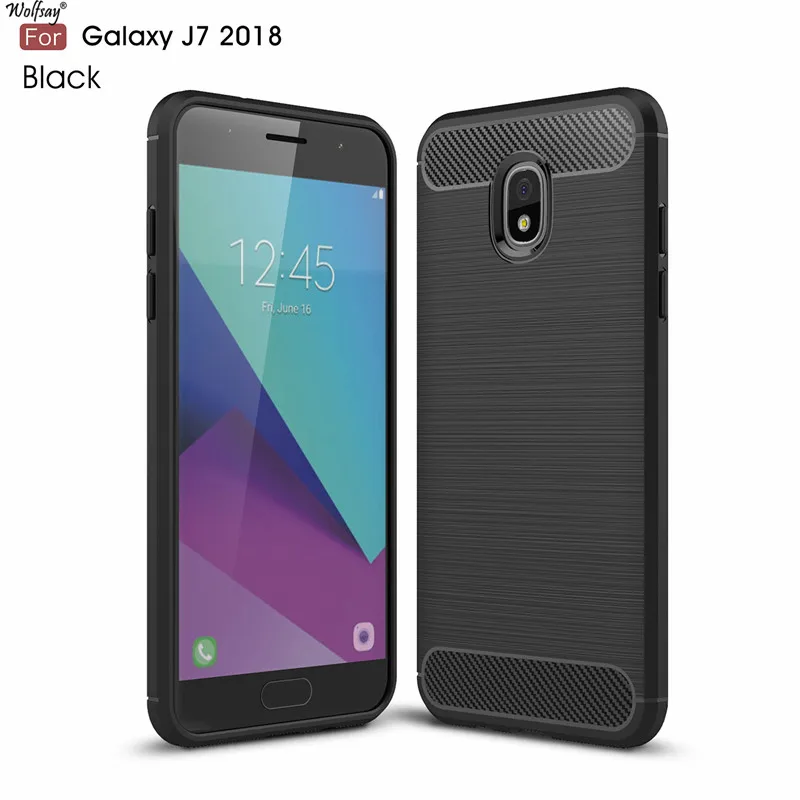 Wolfsay антидетонационных чехол для samsung Galaxy J7 2018 Чехол Мягкий ТПУ матовый J737 бизнес