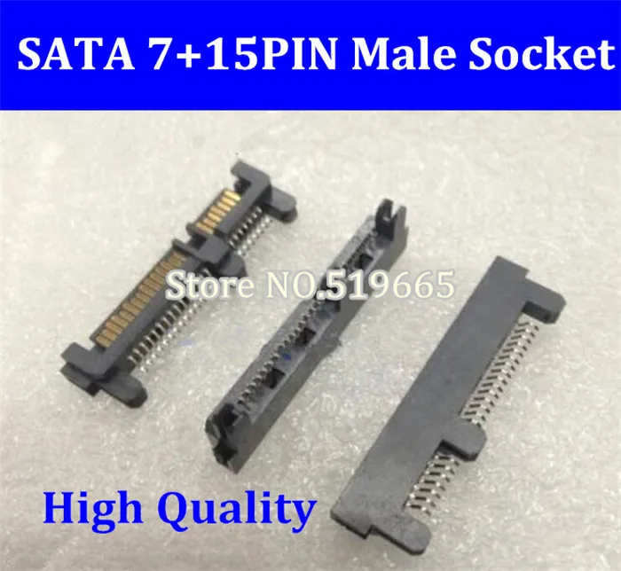 

SATA connector male 7P+15P 22Pin 7+15 SMT Connector socket 90 degree for SATA hard disk interface 22pin , PCB board