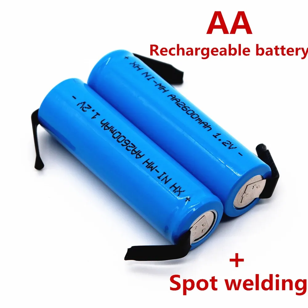 Новая перезаряжаемая батарея AA 1 2 V 2600mah NiMH с припоями для DIY электрическая бритва