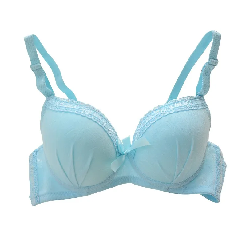 Sky Blue Женский кружевной бюстгальтер без косточек, сексуальный глубокий v-образный вырез, Одноцветный бюстгальтер пуш-ап, женский бюстгальтер с регулируемыми лямками, комфортный бюстгальтер, новое поступление - Цвет: Sky Blue