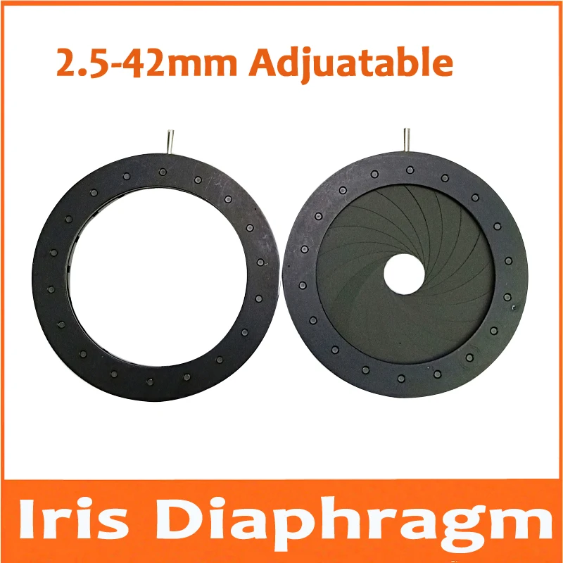 1pc 2.5-42mm Adjustable Zoom Iris Diaphragm Aperture Condenser for Digital Camera Microscope Concentrator with 18pcs Blades | Инструменты