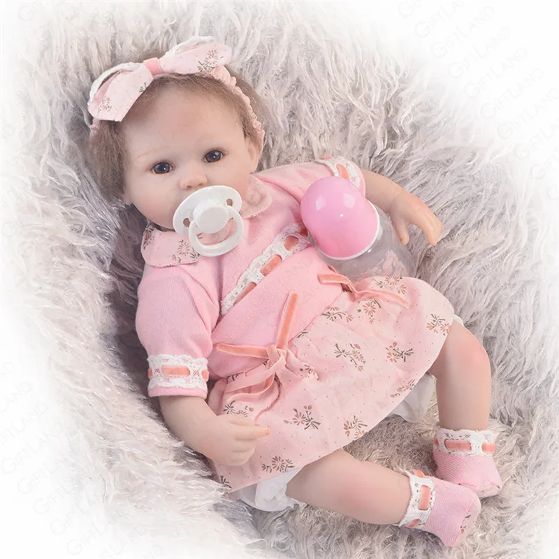 Reborn Baby Doll Bebe принцесса малыш романтический розовый Мягкая кукла для малышей
