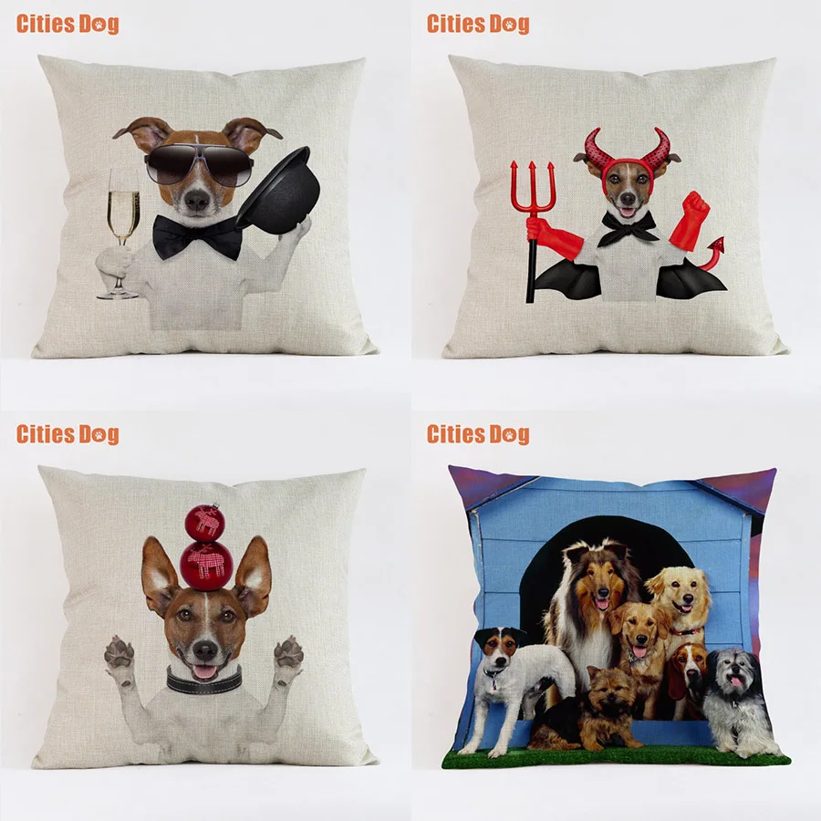 Наволочка для диванной собаки Джек Рассел терьер декоративные подушки 2018