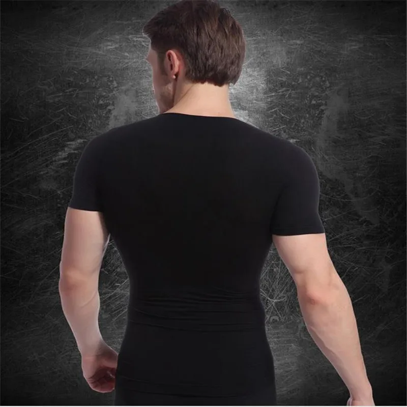 Men's  Body Shapers Slimming Waist Belly T-shirts  Posture Corrector Abdomen Underwear Male Compression Body shapewear