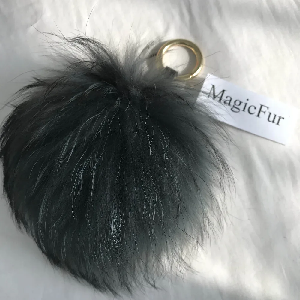 Magicfur 15 см мяч из натурального меха енота помпон пушистый с отделкой мехом сумка