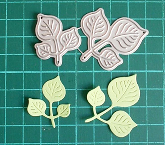 Металлические пресс-формы 2 шт. листья для скрапбукинга тиснение трафарет