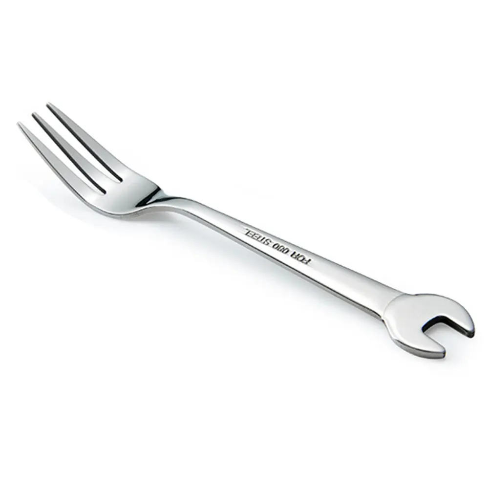 fork Фрукты дети кофе Десерт инструменты посуда портативный ложка вилки нержавеющая сталь в форме гаечного ключа кухонная утварь - Цвет: fork