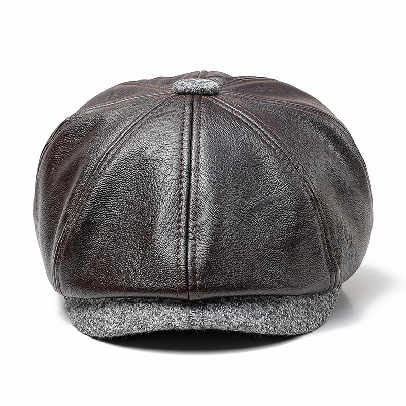 Solid Color Women's PU Octagonal Cap Autumn Winter New Men Classic Painter Hat Outdoor Casual Fashion Newsboy |